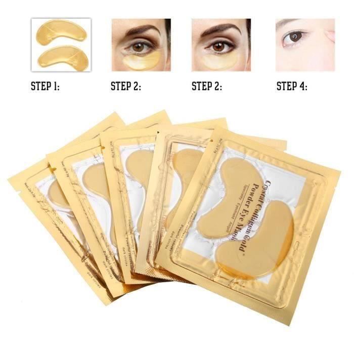 Gold Eye Mask Dark Circle Eye Bag Supprimer les soins oculaires anti-âge Patchs de collagène 5pcs-KOE