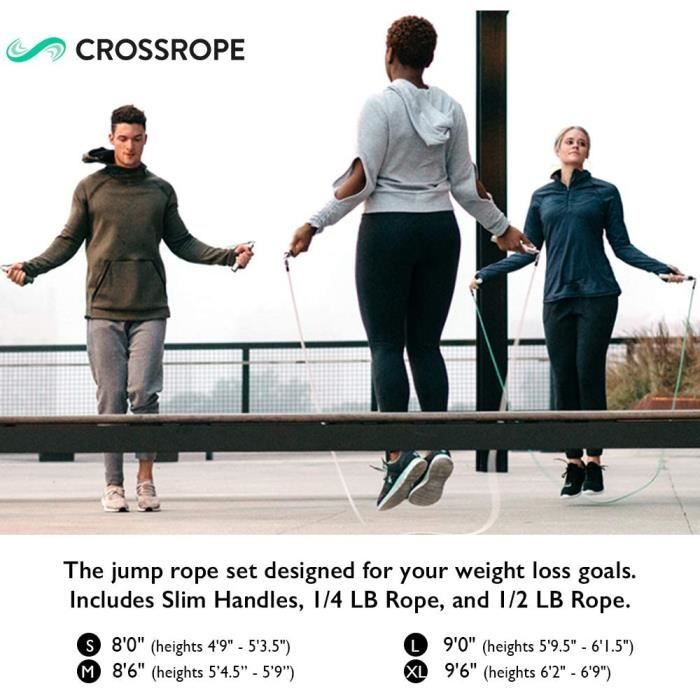Crossrope Corde agrave Sauter Obtenez Lean de Corde de Vitesse et Corde de r eacutesistance