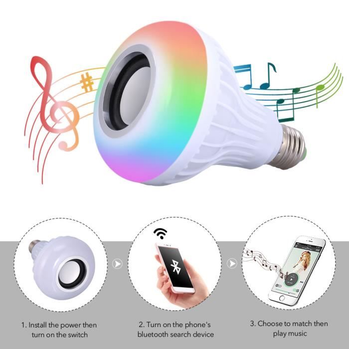 Ampoule musique sans fil lumiere lampe avec telecommande et 