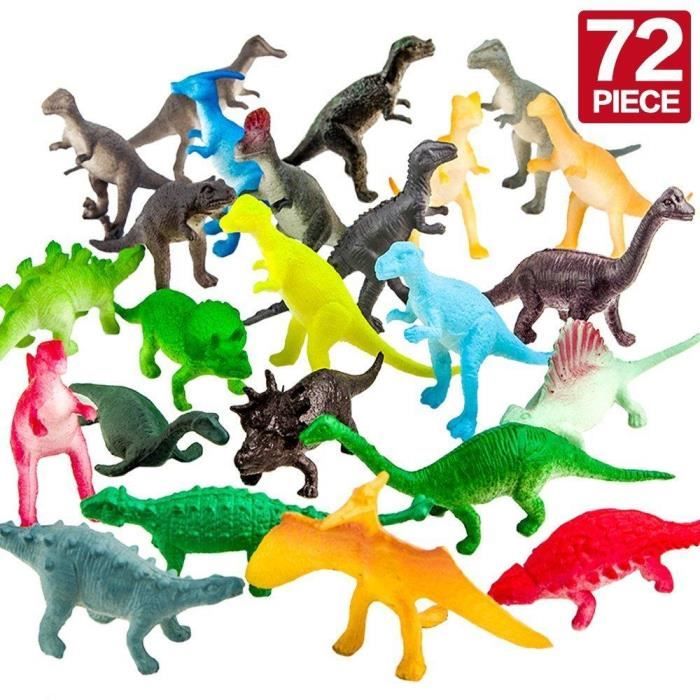 Lot de 72 Jouets Mini Dinosaures, Matière de sécurité Plastique , Monde Animal Dinosaure Jouets Concurrence Pour Garçons Tasse de