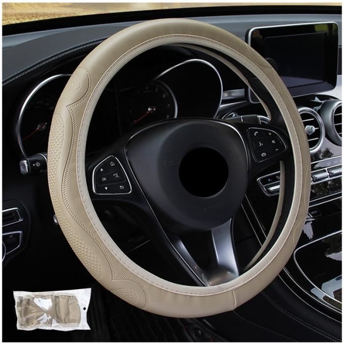 Couvre volant,Housse de volant de voiture, accessoires - Type Beige