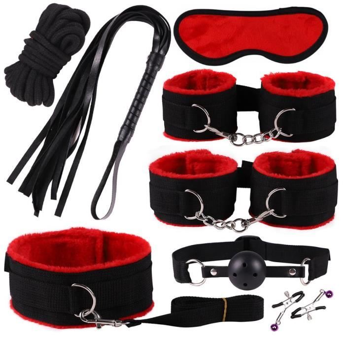 Appareil de massage,11 pièces-ensemble jouets sexuels pour Couples accessoires exotiques Nylon Silicone sexe - Type 7pcs-Red