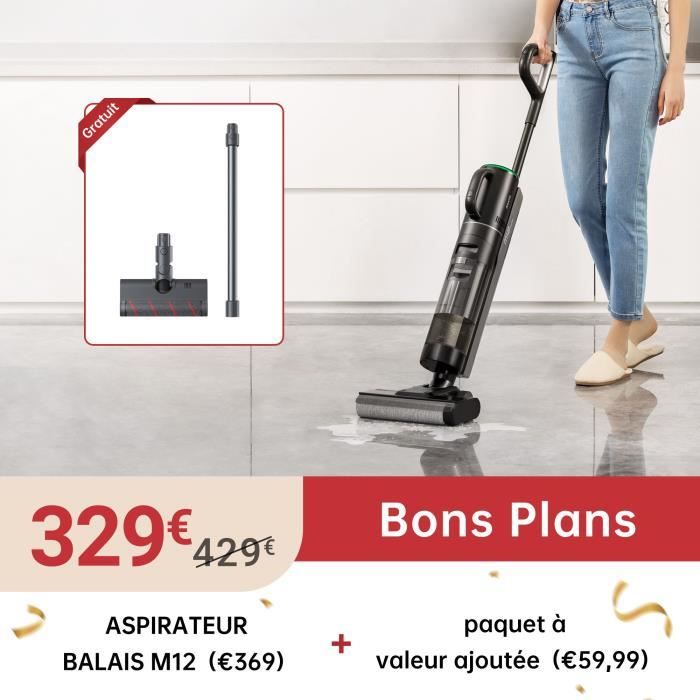 Dreame T10 Mistral-Aspirateur Sans Fil, Modèle Européen, Verrouillage De La Gâchette, Batterie Amovible - Blanc