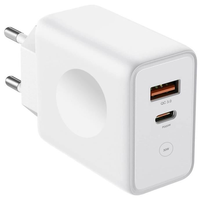 Chargeur Rapide 30W 2-Port pour Xiaomi 11T Pro 11i Mi 11 Lite 11 Pro - Chargeur Ergonomique