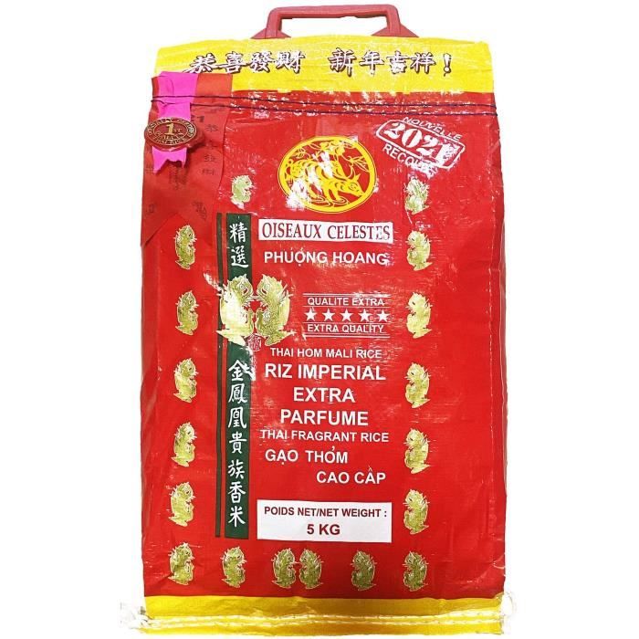 Riz Thaïlande extra parfumé Oiseaux Célestes Récolte 2021 5KG (1 sac)