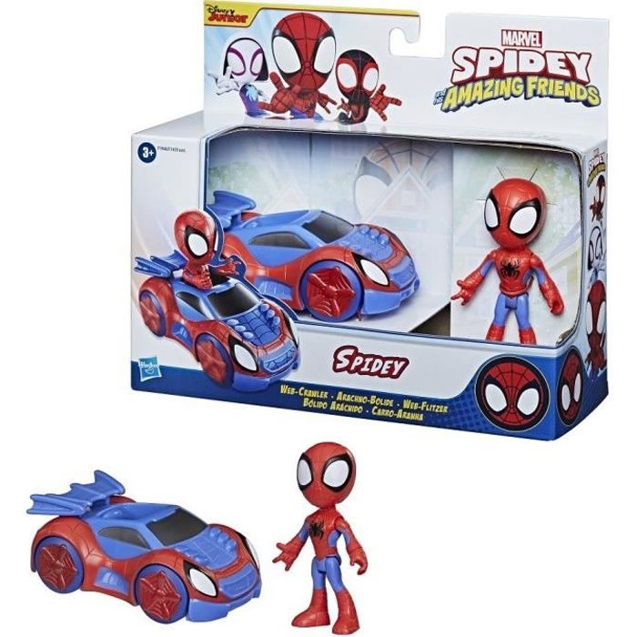 Marvel Spidey and His Amazing Friends - Figurine Spidey avec Arachno -bolide - pour enfants à partir de 3 ans