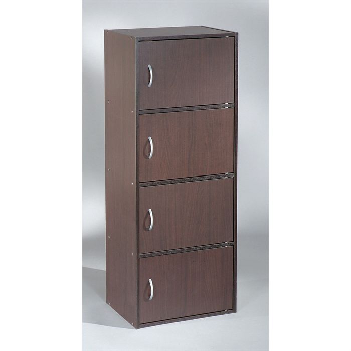 Meuble de rangement 4 cases + 4 portes wengé