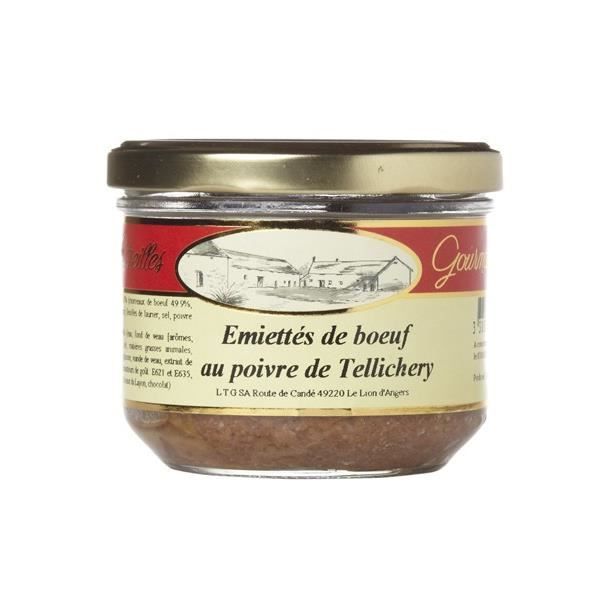 Emietté de boeuf au poivre de Tellichery, Verrine 180 gr