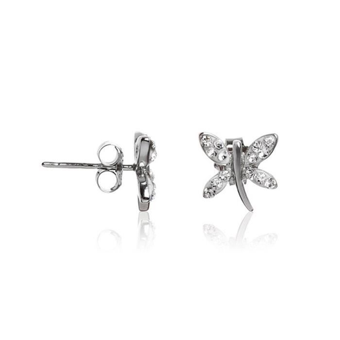Mes-bijoux.fr - Boucles d'oreilles Femme Argent 925 et ornée de Cristaux de Swarovski Element - WET10Crygv