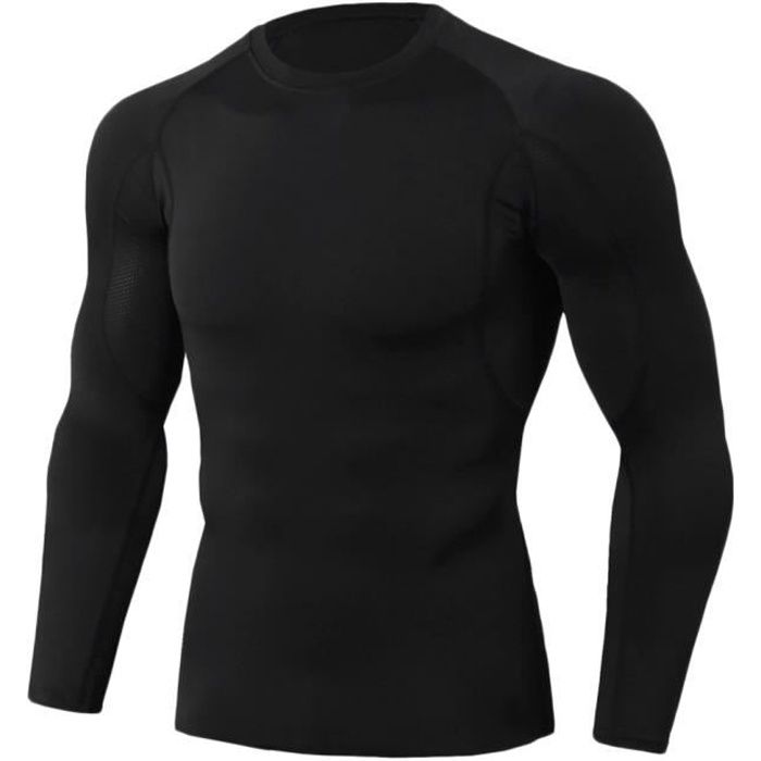 Tee Shirt De Sport Pour Homme Manches Longues Haut De Compression Base Layer Séchage Rapide TC85 3XL