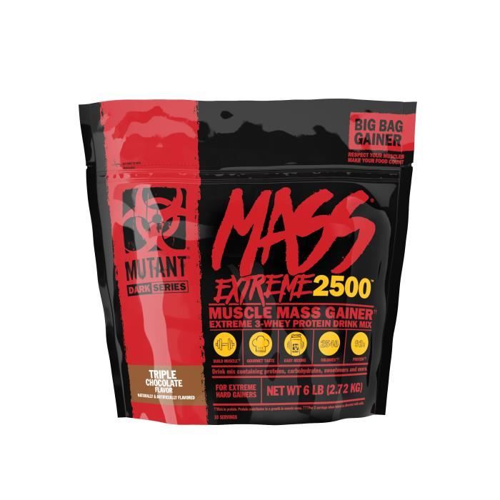 Mutant Masse Extre 6lbs Triple chocolat Mutant Gainers - Prise de Masse
