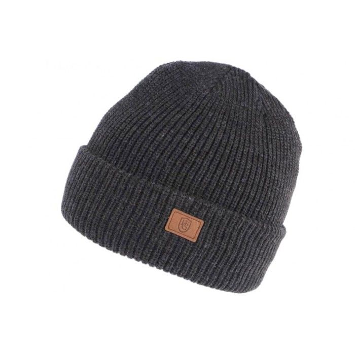 Bonnet Homme et Femme Laine Gris Fonce Doublure Polaire Haston - Taille unique - Gris