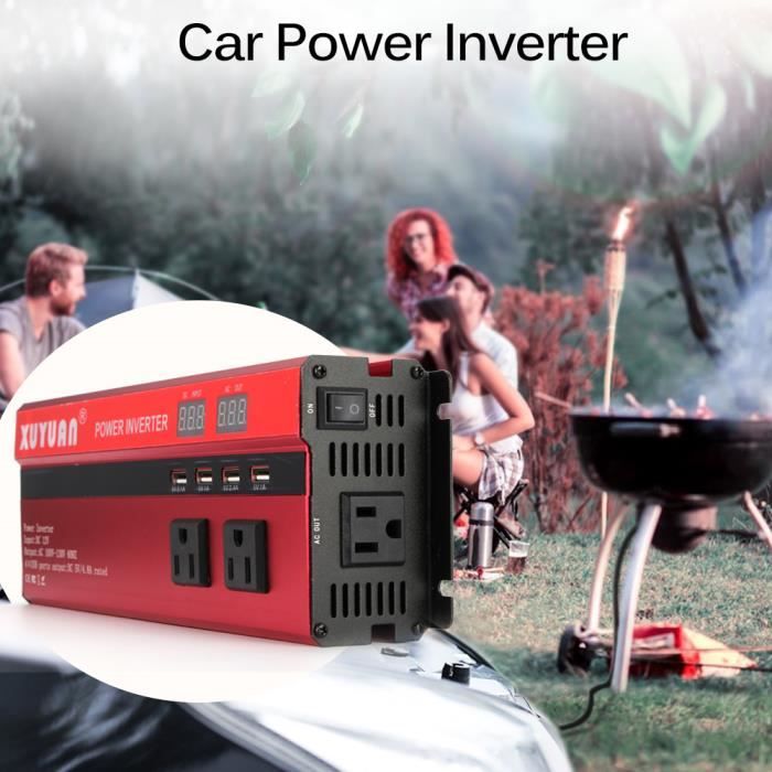 Onduleur solaire de voiture de 5000W LED DC 12V à CA 110V convertisseur d'onde sinusoïdale avec 4 interfaces d'USB