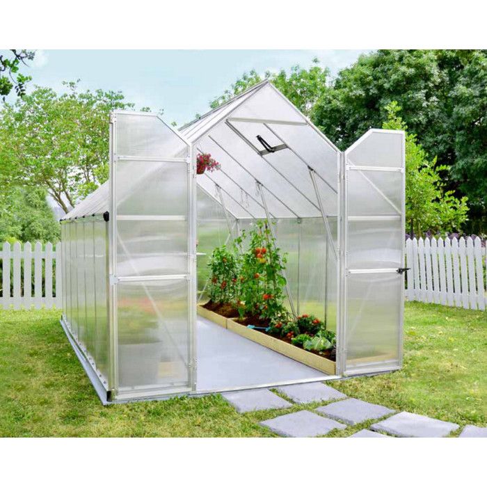 PALRAM Serre de jardin Essence 8,9 m² - Aluminium et polycarbonate - Double parois