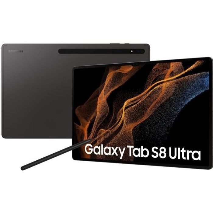Tablette Tactile - SAMSUNG - Galaxy Tab S8 Ultra - 14.6" - RAM 16Go - 512Go - Anthracite - 5G - S Pen inclus