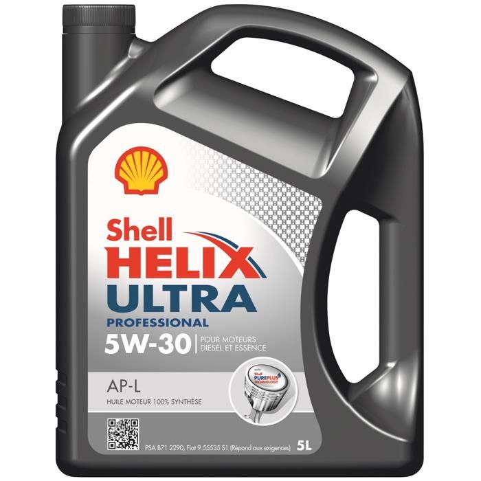 Bidon 5 litres d'huile diesel ou essence Shell Helix Ultra Professional 5W30 C2 550040172
