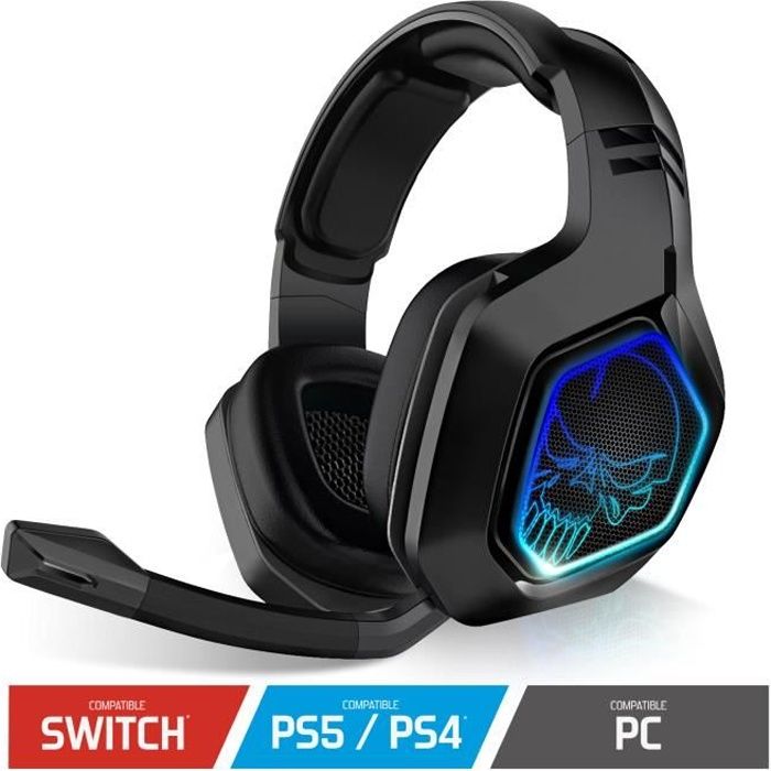 Casque gamer 7.1 sans fil XPERT- pH900 pour PS4 / PS3 / Xbox one / Switch / PC / Radio Fréquence RF 2.4GHz