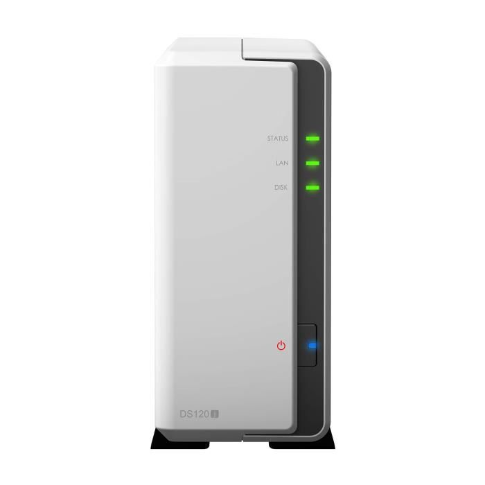 Synology DS120J Boîtier NAS pour 1 DD 3.5P/2.5P 800MHz DC 512Mo LAN GB USB2
