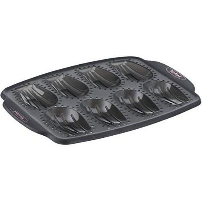Tefal - J4172614 - Crispybake Moule 8 Madeleines 29X21cm Silicone Noir J4172614