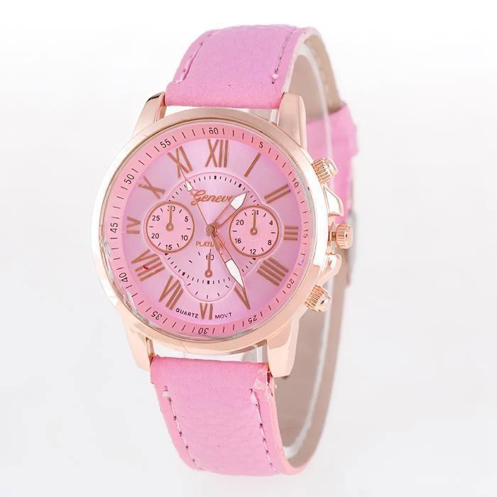 Montre à quartz en acier inoxydable - Doré rose