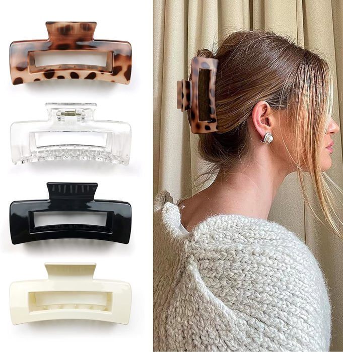 Lot De 11 Pinces à Cheveux Plastique – Formes Peigne Plat à Pierres Colorées – Multicolore – Neuf