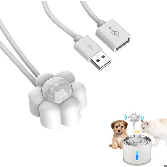 Meilleurs prix pour Capteur Automatique PIR Externe pour Fontaine a Eau Chat DC 5V 1A avec Interface USB 30 cm pour Fontaines Eau couleurs multiple YYV