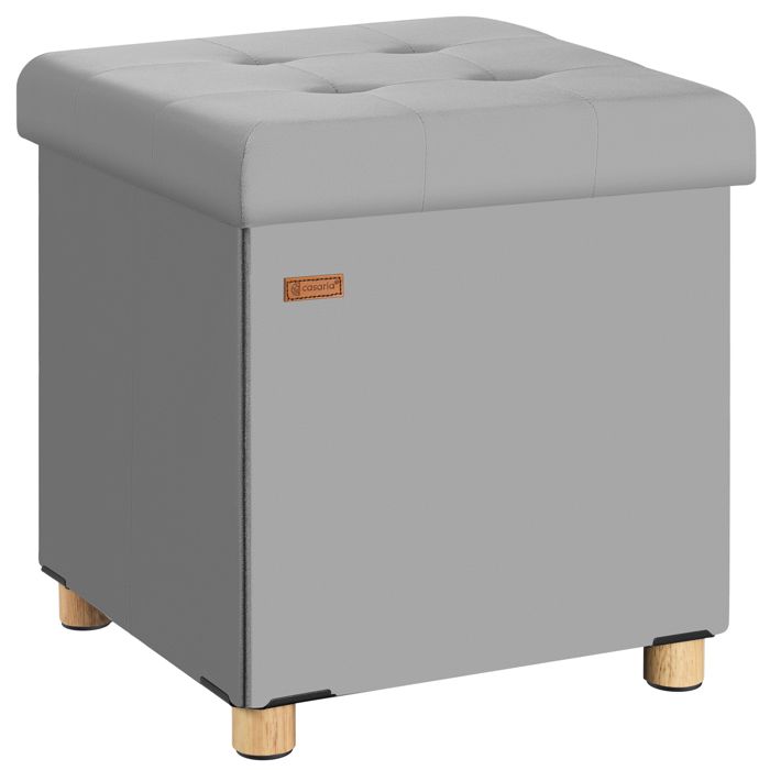 CASARIA® Tabouret cube en velours gris espace de rangement Pouf 40 x 40 x 40 cm Coffre de rangement Repose-pied siège CASARIA® Tabouret cube en velours gris espace de rangement Pouf 40 x 40 x 40 cm Coffre de rangement Repose-pied siège
