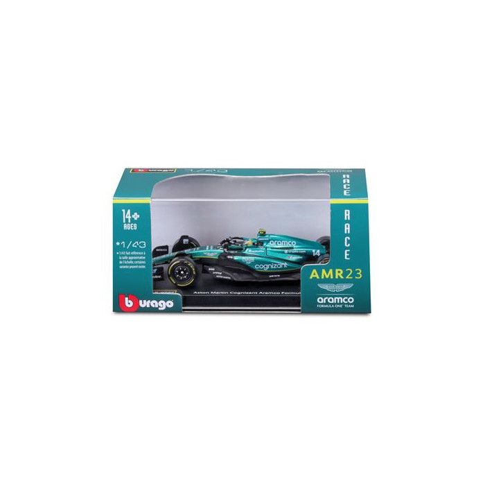 Véhicule avec figurine Burago Aston Martin F1 1/24 Racing Pilote Alonso avec casque 2024