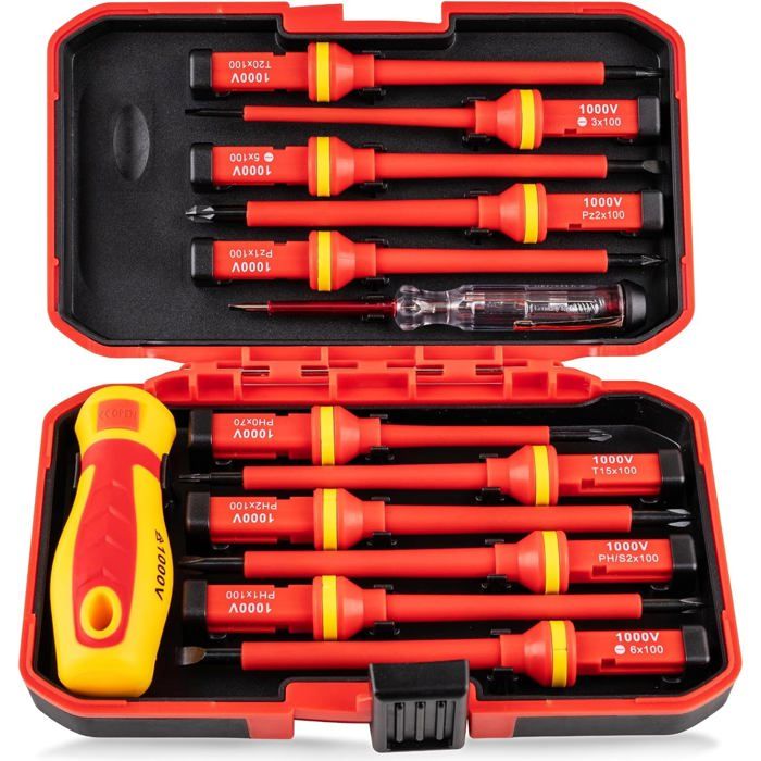 Ensemble de tournevis délectricien isolé 1000v tournevis magnétique professionnel supérieur de 13pcs