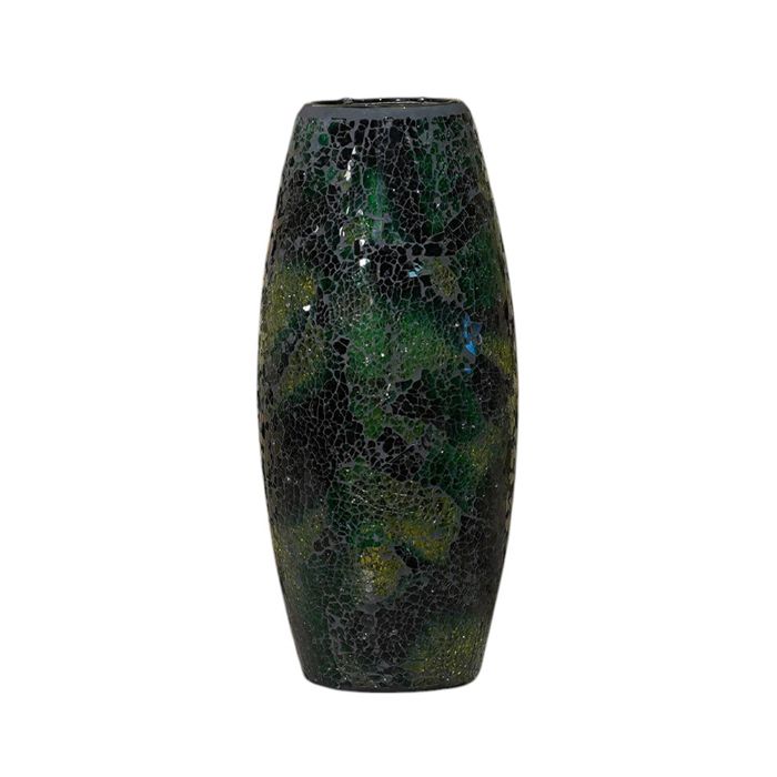 MOZA - Vase en verre mosaïque vert H30 cm MOZA - Vase en verre mosaïque vert H30 cm