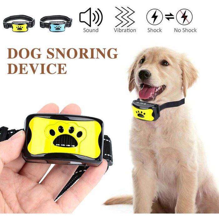 Comparer les prix de Collier anti-aboiement pour chien rechargeable modes vibration et son 7 niveaux sensibilité - Jaune citron Label