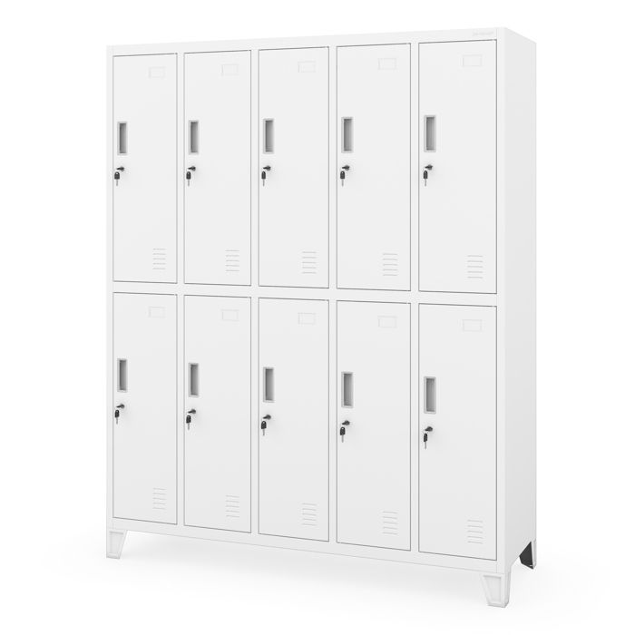Armoire Métallique BARTEK 10 Portes Blanche Robustesse & Sécurité