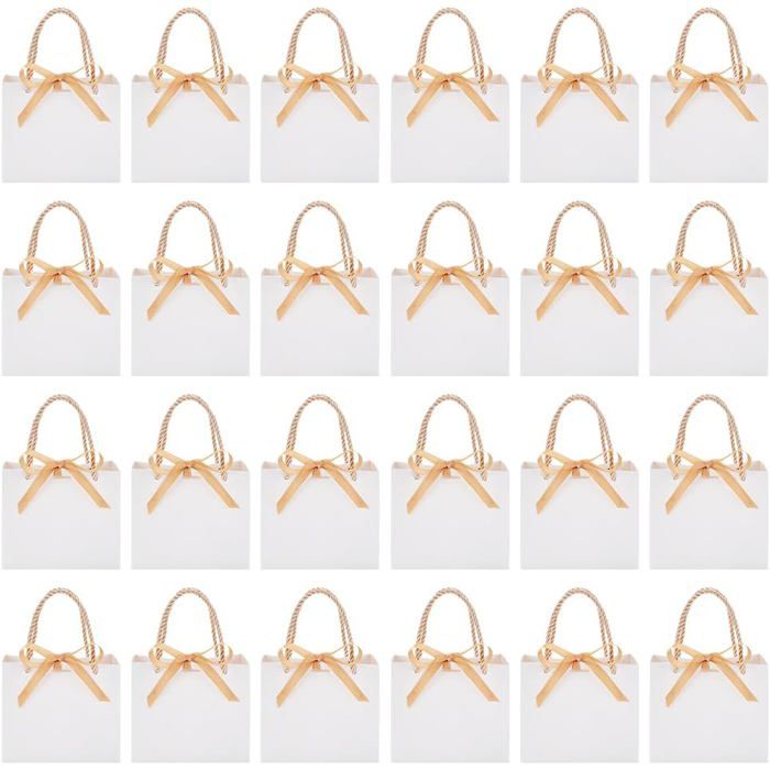 24 Sacs Cadeaux élégants Avec Ruban Velours Et Motif Floral - Pour Bijoux, Bonbons Ou Petits Cadeaux, Toutes Occasions