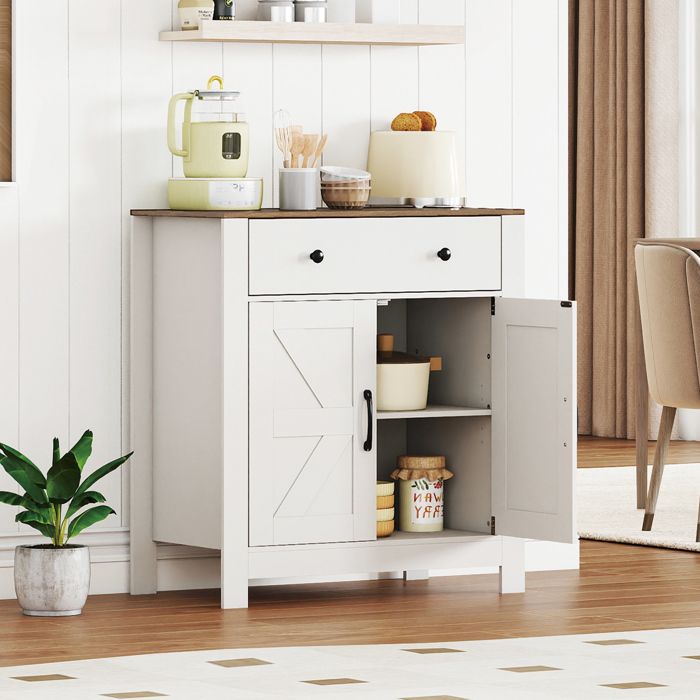 Buffet de Cuisine avec Tiroir COSTWAY Étagère Réglable à 5 Niveaux 2 Portes Meuble de Rangement pour Salle à Manger Salon Bureau Buffet de Cuisine avec Tiroir COSTWAY Étagère Réglable à 5 Niveaux 2 Portes Meuble de Rangement pour Salle à Manger Salon Bureau