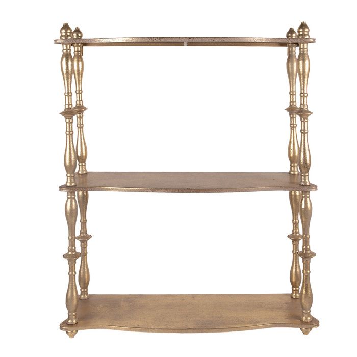 Étagère murale 60x22x76 cm Couleur or Métal