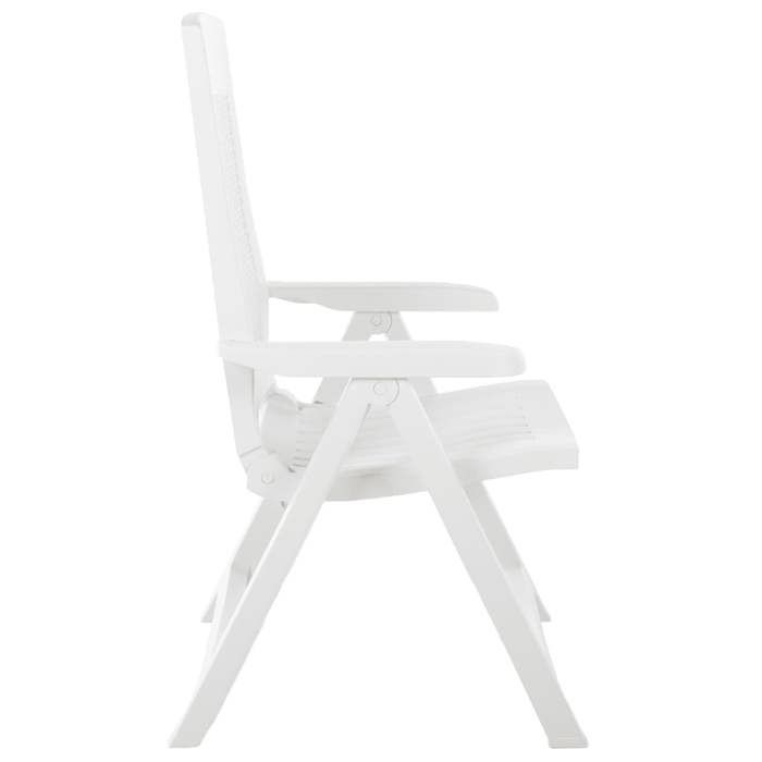 Chaises inclinables de jardin - WIENS - Lot de 2 - Plastique - Blanc - 59x67x106 cm - Dossier réglable