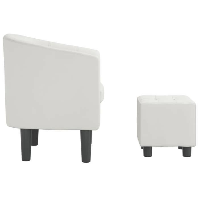 Fauteuil cabriolet avec repose-pied - WIENS - Blanc - Similicuir - 70x56x68 cm - Capacité 110 kg - Repose-pied inclus