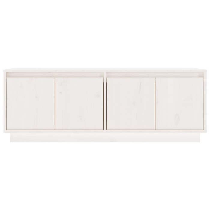 NEUF Armoire TV - Blanc - Meuble TV - TABLE TV - Blanc 110x34x40 cm - Bois de pin massif TT3745