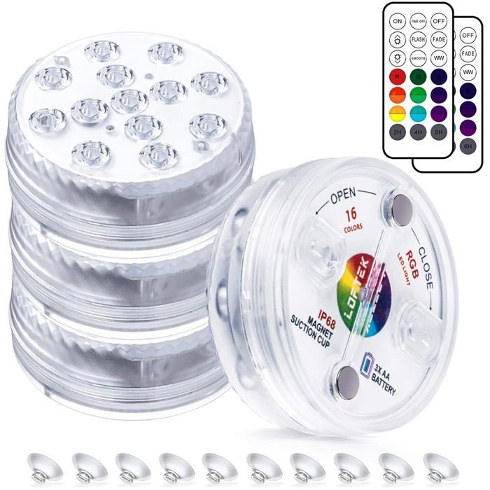 Lampe Piscine Lumières LED Submersible Éclairage Submersible Multi-couleur avec Télécommande Éclairage Etanche Lampes (4 Pièces) Lampe Piscine Lumières LED Submersible Éclairage Submersible Multi-couleur avec Télécommande Éclairage Etanche Lampes (4 Pièces)