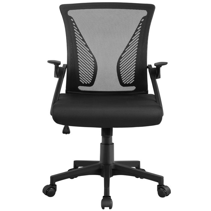 Yaheetech Chaise de Bureau en Maille à Hauteur Réglable Fauteuil de Bureau Inclinable Pivotante avec Soutien Lombaire Noir