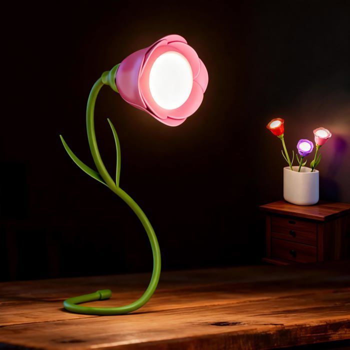 Lampe de lecture marque-page lampe de lecture à pince - 8 LED avec 3 températures de couleur (Rose rose)