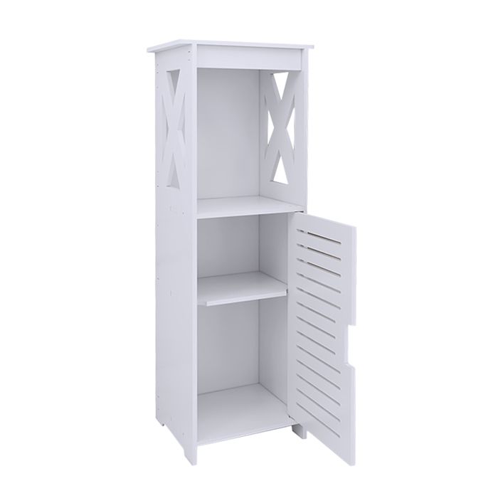 KEDIA Armoire de Salle de Bain Meuble de Rangement pour Salle de Bain avec 1 étagères Blanc 26*20*75cm Facile à Assembler