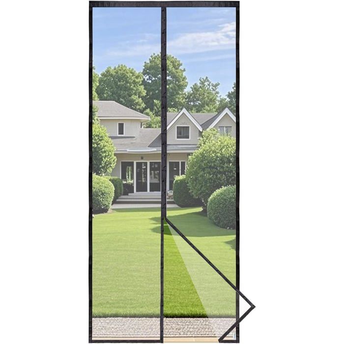 Moustiquaire magnétique pour porte - DEKOPRO - Rideau en maille 100x220 cm - Fermeture automatique magnétique