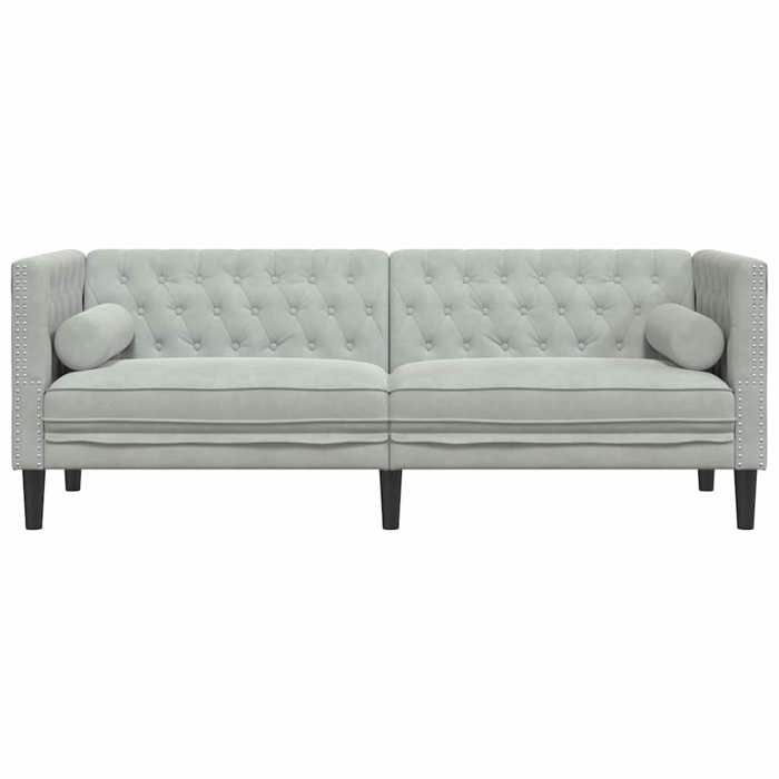 Gris clair SOFA - Moderne - Canapé Gris clair 194x74 5x70 5 cm Velours C301