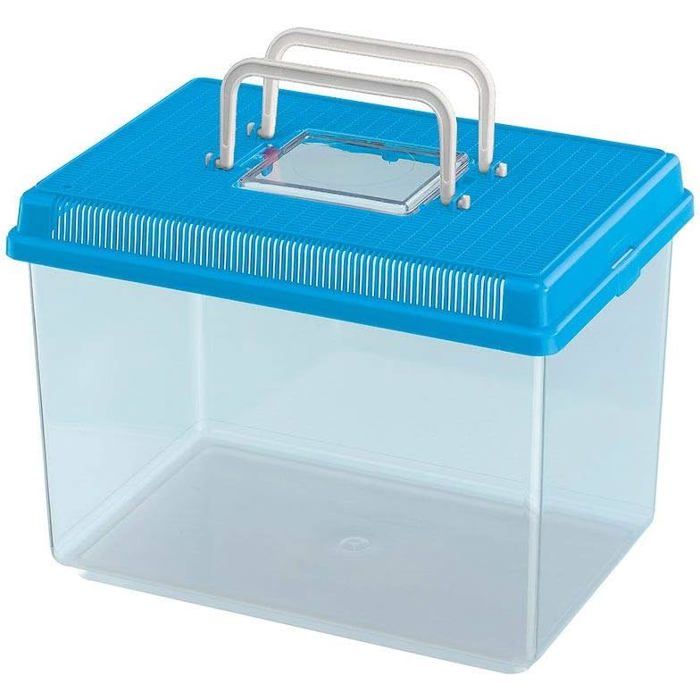 Aquarium en Plastique pour Poissons Grand Modèle 6 L - Dimensions 30 x 20 x H 203 cm - Couleur Bleue