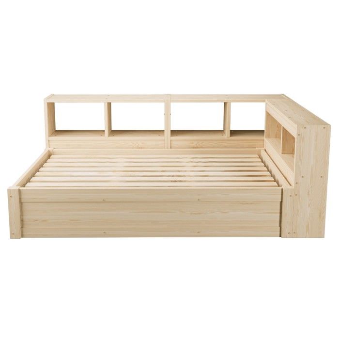 Canapé-lit simple 90x200cm bois massif ton bois bande LED multicolore prise EU coffre rangement hydraulique sans matelas Canapé-lit simple 90x200cm bois massif ton bois bande LED multicolore prise EU coffre rangement hydraulique sans matelas