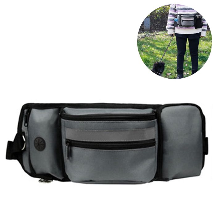 1 Sac banane chien compartiment friandises porte-sacs déjections porte-bouteille caché pour dressage marche course .