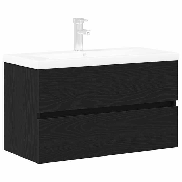 NEW Meuble de Lavabo de Salle de Bain Chêne noir 80 x 39 x 62 cm meuble de maquillage_41733