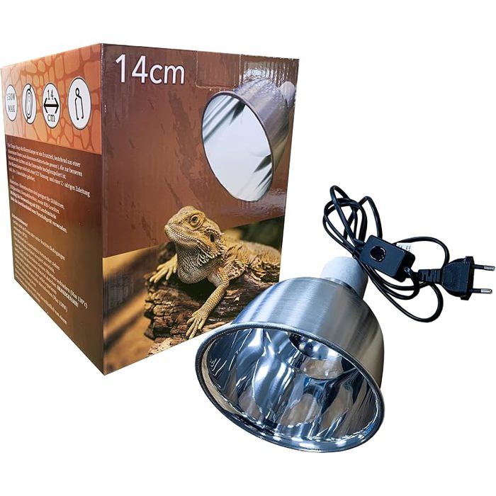 Lampe de terrarium pour douille E27 en porceine pour écirage UV Lampe chauffante Diamètre : 14 cm Jusà 100 W ECLAIRAGE