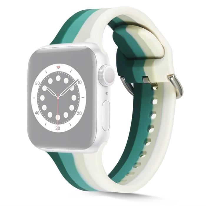 Bracelet Pour Montre Connectée Silicone De Arc-en-ciel Pour Apple Watch  Series 6-5-4-SE 44mm-Watch Series 3-2-1 42mm,Armée Verte - Cdiscount  Téléphonie